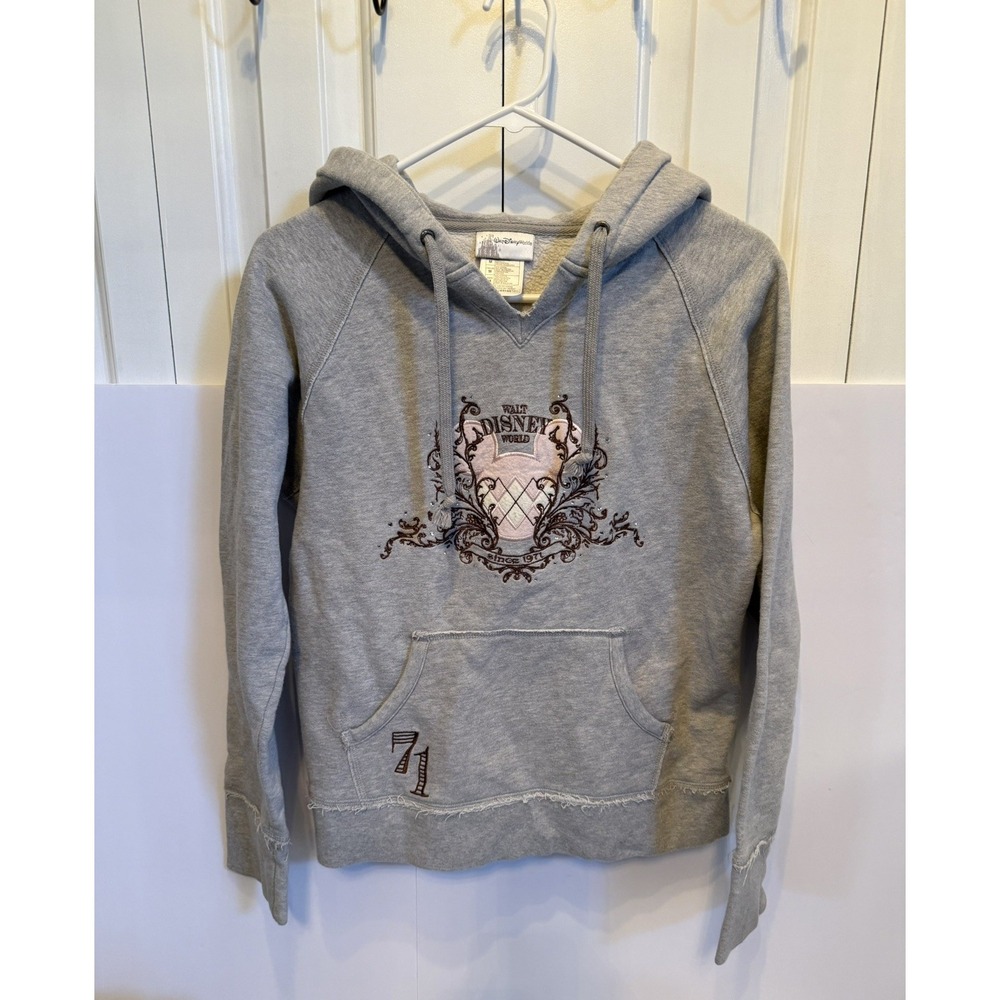Walt Disney World Hoodie Original 1971 Mickey Mouse‎ Embroidered Sweatshirt Med